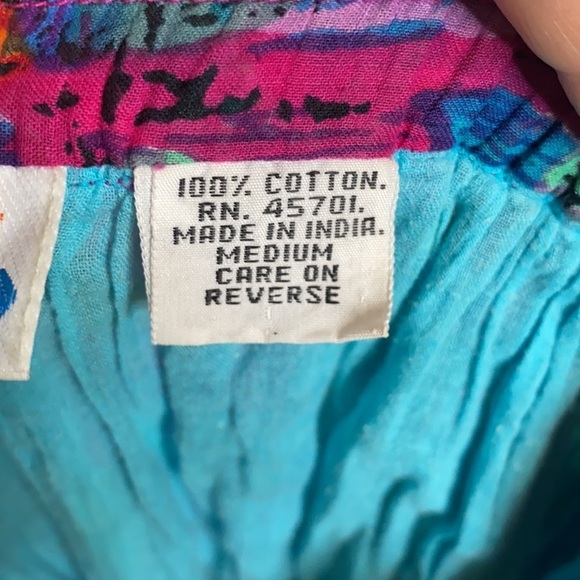 Blue Cabana Women's Blue & Pink Vintage Maxi Skirt Cotton Lined size Medium - Picture 7 of 8